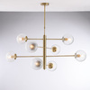 Immagine aggiuntiva di Lampadario moderno grande 8 luci palline trasparenti bronzato  43655