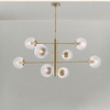 Particolare di Lampadario moderno grande 8 luci palline trasparenti bronzato  43655