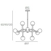 Dettaglio Lampadario soggiorno camera da letto classico moderno 8 luci design curva 90 3 altezze