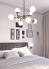 Particolare Lampadario soggiorno camera da letto classico moderno 8 luci design curva 90 3 altezze