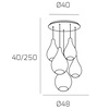 Immagine aggiuntiva di Lampadario moderno vetri design goccia colorati a cascata 5 luci  41664