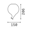 Ulteriore dettaglio di Lampadario 3 luci G9 con palloncini in vetro colorato - sospensione moderna c
