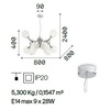 Misure Lampadario 9 bolle NODI SP09 IDEAL LUX