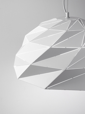 Lampadario moderno bianco cupola sfaccettata tagli di luce 3xE27 6624-B TILT PERENZ