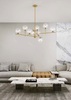 Particolare di Lampadario grande 120cm bolle di luce 9 sfere trasparenti  43941