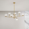 Ulteriore dettaglio di Lampadario grande 120cm bolle di luce 9 sfere trasparenti  43941