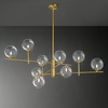 Lampadario grande 120cm bolle di luce 9 sfere trasparenti 8516-OB PERENZ - foto 5