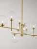 Lampadario grande 120cm bolle di luce 9 sfere trasparenti 8516-OB PERENZ