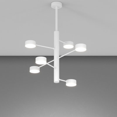 Lampadario a sospensione bianco 6 luci in orbita struttura modulare orientabile GX53 1227/6-BI OCTOP