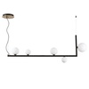 Immagine aggiuntiva di Lampadario design a elle con sferette e dettaglio decentrato ottone satinato 