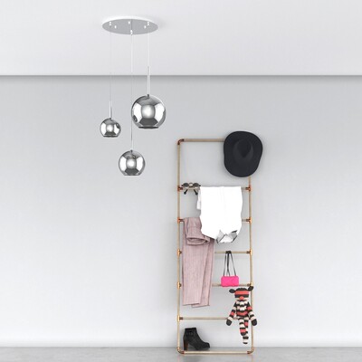 Lampadario design cromo sfere slanciate 3 dimensioni colori sfere e misure componibili 1155CR/S3-TMI