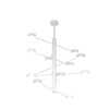 Particolare di Lampadario bianco 80cm 12 luci design tecnico luci in orbita direzionali  43942