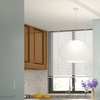 Lampadario a 3 luci in vetro bianco satinato design moderno 55 cm 1218/S55-BI CASPER TOP LIGHT