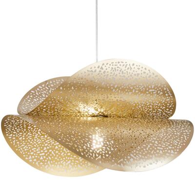 Lampadario dorato doppia velina design metallo 60x33  42853