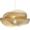Lampadario dorato doppia velina design metallo 60x33  42853