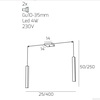 Misure Lampadario 2 luci fili larghezza regolabile lingotto quadro