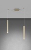 Particolare di Lampadario 2 luci fili larghezza regolabile lingotto quadro tortora decentrabile  421