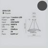 Ulteriore dettaglio di   Lampadario design LED titanio a sospensione scultura luminosa moderna 65cm