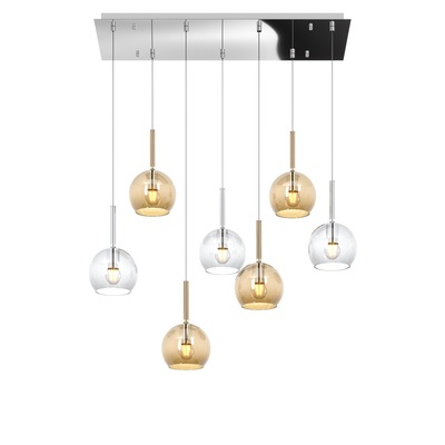 Lampadario grappolo grande di sfere vuoti e riflessi  45445