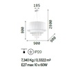 Ulteriore dettaglio di Lampadario design grande scultoreo colonne di luce e cristall 90cmi OPERA SP1