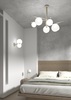 Lampadario 6 luci design moderno grande e importante 97cm palline da 15 e 20cm 1200/6-SA BOOMERANG T - foto 4