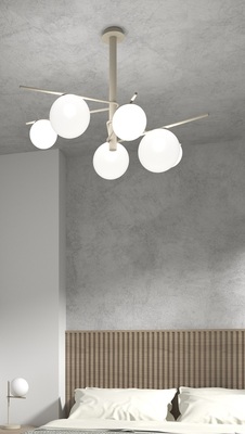 Lampadario 6 luci design moderno grande e importante 97cm palline da 15 e 20cm 1200/6-SA BOOMERANG T