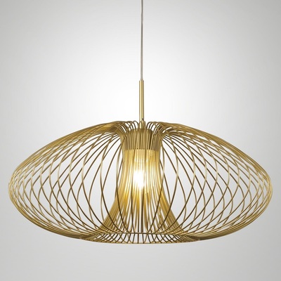 Lampadario oro opaco grande 60cm in filo di metallo design 3706-40-225 COLORI E LUCI