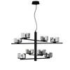 Immagine aggiuntiva di Lampadario bracci incrocio diverse altezze design total black 8 luci  44838