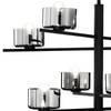 Lampadario bracci incrocio diverse altezze design total black 8 luci  44838