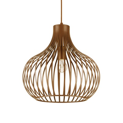 Sospensione Contemporary Zen Onion Mdi 38cm Design a Lamelle Marrone Scuro ONION SP1 D38 IDEAL LUX
