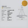 Oro spaz - Lampadario LED 85cm sospensione grande dimmerabile design contemporaneo per ambienti ampi