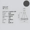 Titanio - Lampadario LED geometria ghirigoro sospensione 50cm piccola ingresso DIVA-S/P-T GEA LUCE