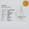 Particolare di Lampadario LED sospensione dimmerabile oro spazzolato grande linee fluide camera da l