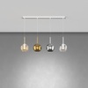Lampadario con disposizione lineare 4 bolle piccole design specchi e trasparenze  45442