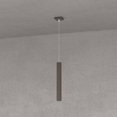 Lampadario piccolo lingotto quadro metallo marrone penisole o comodini  42100