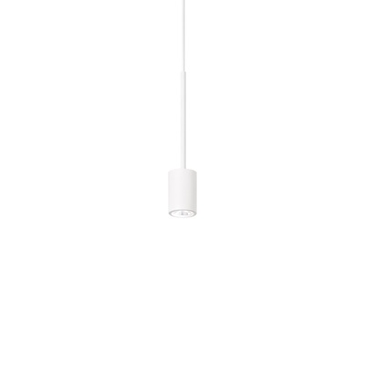 Lampadario cilindro minuscolo a led con filo lungo 6 metri metallo bianco ARCHIMEDE SP CILINDRO BIAN