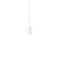 Lampadario cilindro minuscolo a led con filo lungo 6 metri metallo bianco ARCHIMEDE SP CILINDRO BIAN