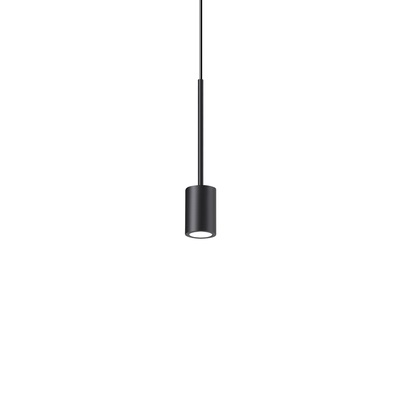 Lampadario minuscolo cilindro nero a led filo 6 metri ARCHIMEDE SP CILINDRO NERO IDEAL LUX