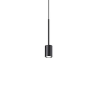 Lampadario minuscolo cilindro nero a led filo 6 metri ARCHIMEDE SP CILINDRO NERO IDEAL LUX