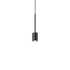 Lampadario minuscolo cilindro nero a led filo 6 metri ARCHIMEDE SP CILINDRO NERO IDEAL LUX