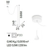 Misure cono minuscolo a led con filo lungo 6 metri