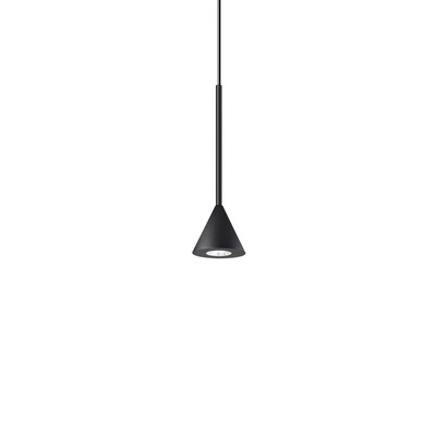 Lampadario minuscolo a cono nero 230lumen filo molto lungo per decentrare ARCHIMEDE SP CONO NERO IDE