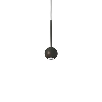 Lampadario minuscolo led 250lumen sfera nero metallo 2,5cm ARCHIMEDE SP SFERA NERO IDEAL LUX