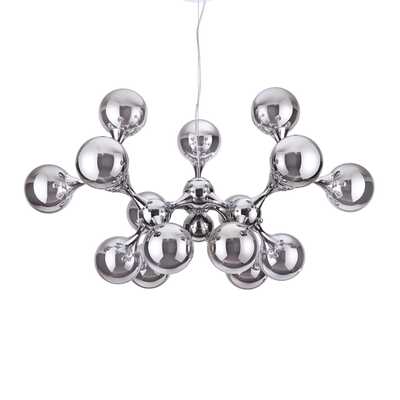 Lampadario moderno grande diametro 1 metro 15 sfere cromate NODI SP15 CROMO IDEAL LUX