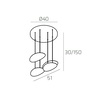 Misure lampadario PLANET 1169/S4-SA