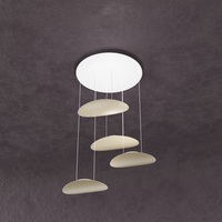 Lampadario moderno tortora luce indiretta riflessa soffitto illuminato 1169/S4-SA PLANET TOP LIGHT