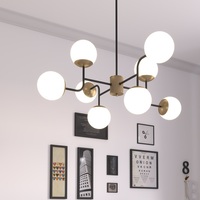 Lampadario soggiorno camera da letto classico moderno 8 luci design curva 90 3 altezze 1198/L8