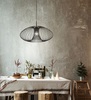 Particolare di Lampadario a sospensione grande 60cm design filo di metallo nero  43333