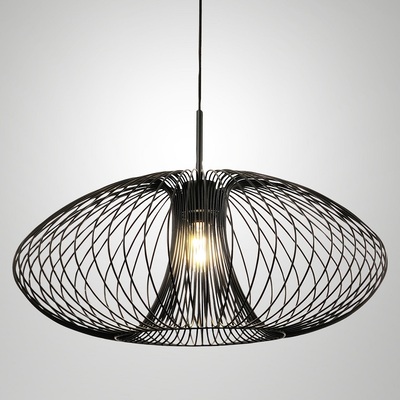 Lampadario a sospensione grande 60cm design filo di metallo nero 3706-40-101 COLORI E LUCI