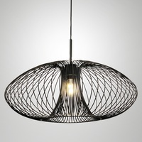 Lampadario a sospensione grande 60cm design filo di metallo nero 3706-40-101 COLORI E LUCI